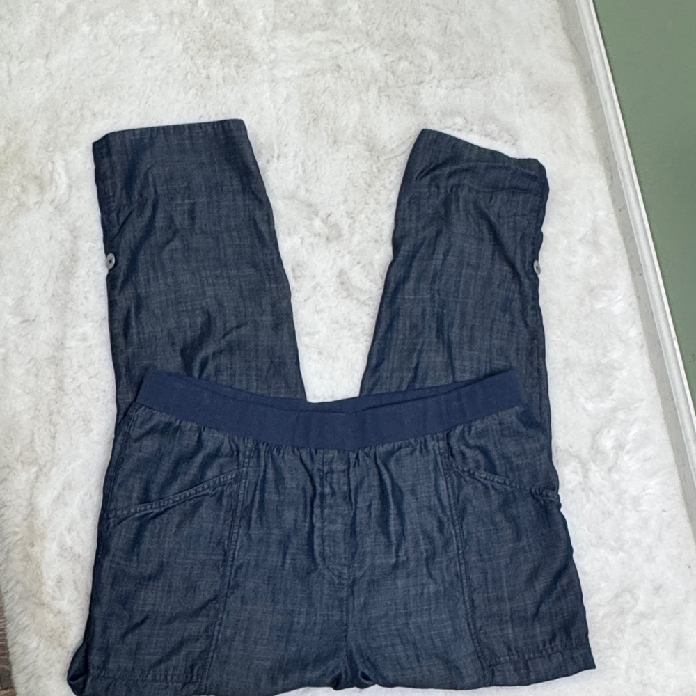 Chico's Navy Denim-Look Jogger Pants